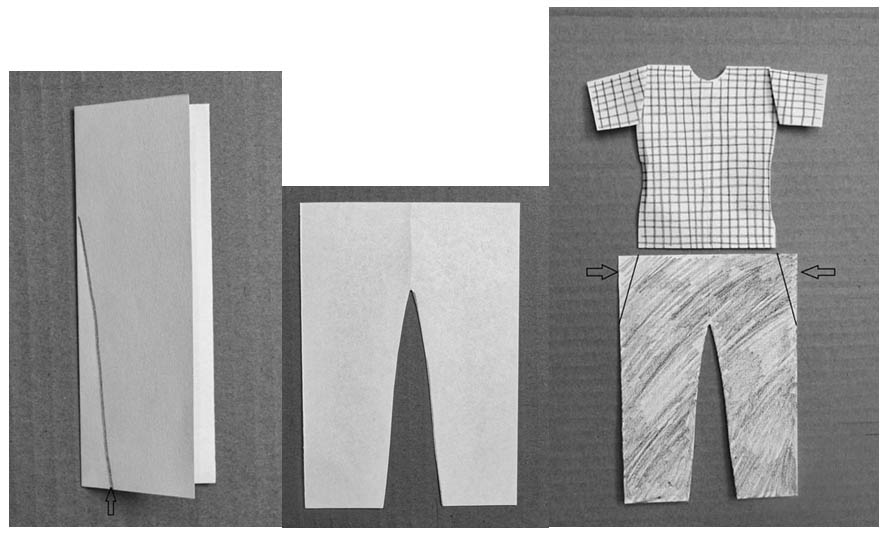 Rys. 2 Wycinanie spodni z papieru